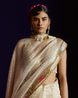 Mastani Ivory Tissue Saree Set