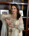 Nadira Ivory Madhuri Dixit Organza Kurta Set