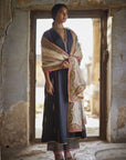 Nadira Black Silk Butti Back Yoke Kurta Set