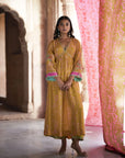 Nadira Yellow Tree Bell Sleeve Kurta Set