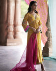 Nadira Yellow Tree Bell Sleeve Kurta Set