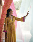 Nadira Yellow Tree Bell Sleeve Kurta Set