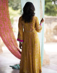 Nadira Yellow Tree Bell Sleeve Kurta Set