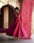 Nadira Magenta Anarkali Set