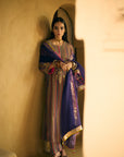 Nisbat Purple Stripe Dori Kurta Set