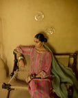 Nisbat Pink Yellow Stripe Dori Kurta Set