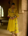 Nisbat Yellow Silk Dori Kurta Set