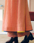 NILOUFER ROSE PINK STRIPE CHANDERI FRONT PUCKERING KURTA SET