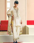 NILOUFER IVORY SHORT SIDE KALI KURTA SET