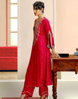 NILOUFER RED GULTARA PRINTED KURTA SET