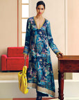 NILOUFER TEAL GULRANG ASYMMETRICAL KURTA SET