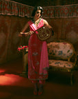 Reejh Hot Pink Nadira Embroidery Velvet Kurta Set
