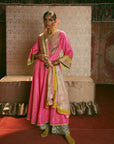 Reejh Hot Pink Side Kali Kurta Set