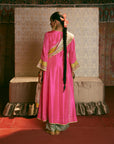 Reejh Hot Pink Side Kali Kurta Set