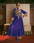 Reejh Purple Side Kali Kurta Set