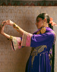 Reejh Purple Side Kali Kurta Set