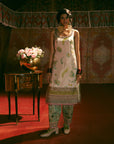 Reejh Ivory Printed Tissue Straight Kurta Set
