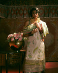 Reejh Ivory Printed Tissue Straight Kurta Set