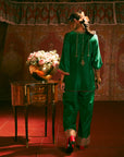 Reejh Green Silk Antique Yoke Kurta Set