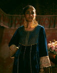 Reejh Blue Velvet Anarkali Set