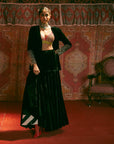 Reejh Black Velvet Jacket Skirt Set