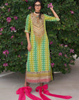 Retro Raani Tissue Yoke Printed Kaftan Dress