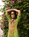 Retro Raani Tissue Yoke Printed Kaftan Dress