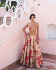 Retro Raani Tissue Waistcoat Lehenga Set