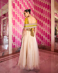 Retro Raani Ivory Organza Lehenga Set