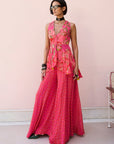Retro Raani Candy Peplum Sharara Set