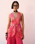 Retro Raani Candy Peplum Sharara Set