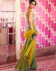 Retro Raani Yellow Sage Peplum Sharara Set
