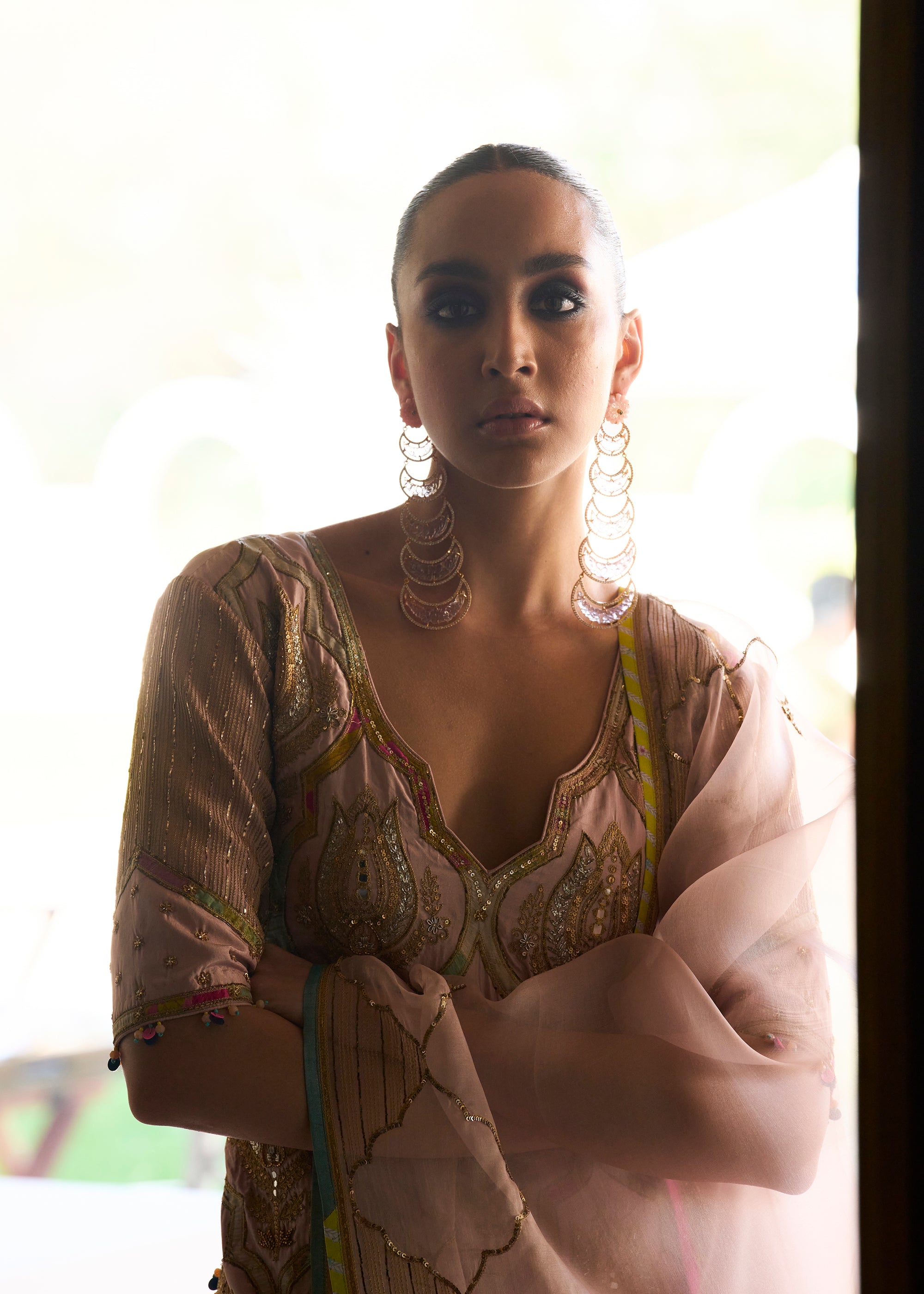 Retro Raani Champagne Pink Sharara Set