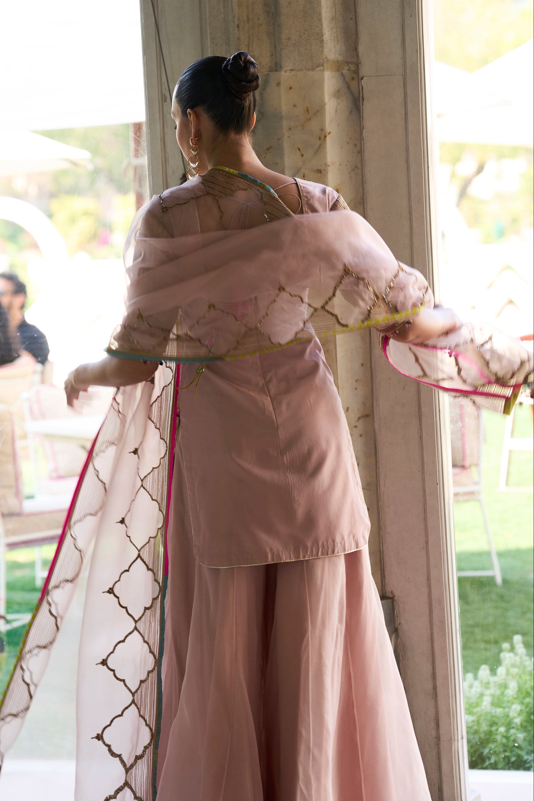 Retro Raani Champagne Pink Sharara Set