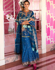 Retro Raani Teal Blue Tree Sharara Set