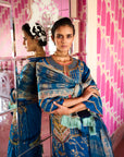Retro Raani Teal Blue Tree Sharara Set