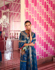 Retro Raani Teal Blue Tree Sharara Set