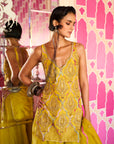 Retro Raani Yellow Lotus Sharara Set