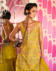 Retro Raani Yellow Lotus Sharara Set