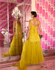 Retro Raani Yellow Lotus Sharara Set