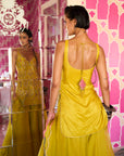 Retro Raani Yellow Lotus Sharara Set
