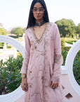 Retro Raani Champagne Pink Jaal Kurta Set
