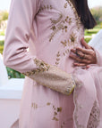 Retro Raani Champagne Pink Jaal Kurta Set