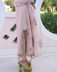 Retro Raani Champagne Pink Jaal Kurta Set