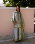 Retro Raani Sky Blue Tree Sharara Set