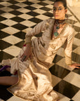 Retro Raani Ivory Jaal Kaftan Dress