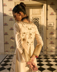 Retro Raani Ivory Jaal Kaftan Dress