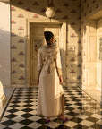 Retro Raani Ivory Jaal Kaftan Dress