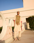 Retro Raani Tissue Yoke Kurta Set