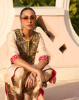 Retro Raani Tissue Yoke Kurta Set